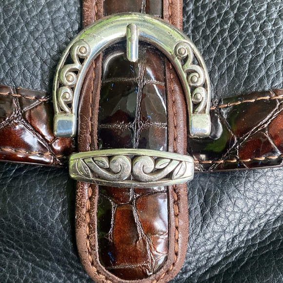 Brighton Mason black/chocolate leather bag E817805 - Picture 8 of 16